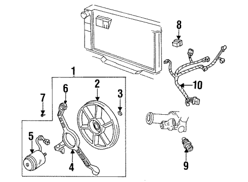 1994 Oldsmobile Achieva Cooling System, Radiator, Water Pump, Cooling Fan Diagram