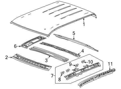 2015 Chevy Silverado 1500 Roof & Components Diagram