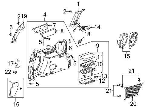 2005 Pontiac Montana Interior Trim - Side Panel Diagram