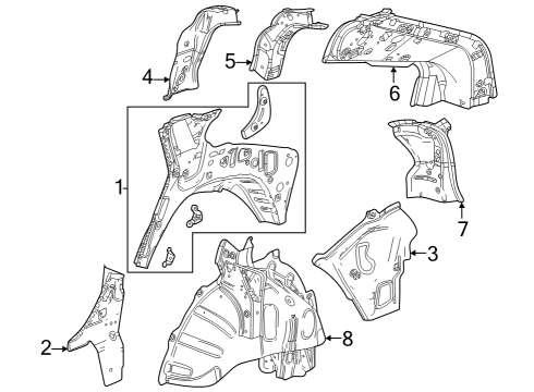 2023 Cadillac LYRIQ Inner Structure - Quarter Panel Diagram