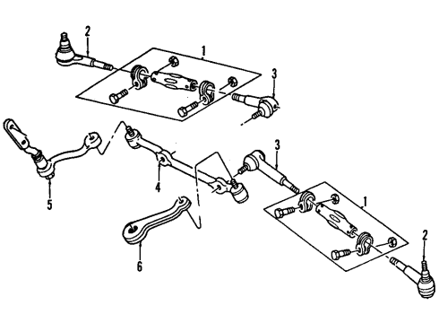 1990 GMC S15 Jimmy P/S Pump & Hoses, Steering Gear & Linkage Diagram