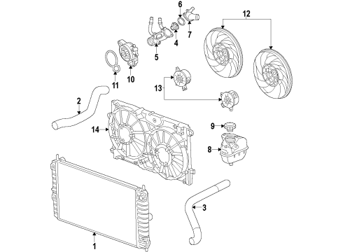 2014 Buick LaCrosse Cooling System, Radiator, Water Pump, Cooling Fan Diagram