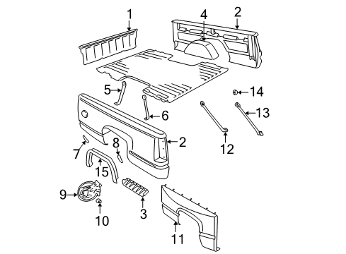 1999 GMC C3500 Front & Side Panels Diagram