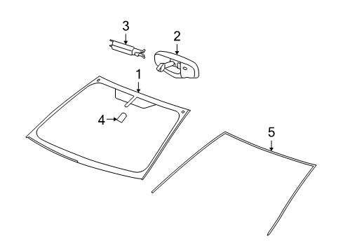 2012 Chevy Malibu Windshield Glass, Reveal Moldings Diagram