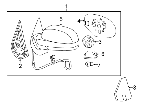 2014 Chevy Silverado 2500 HD Outside Mirrors Diagram