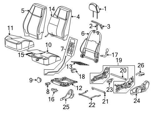 2008 Pontiac G5 Front Seat Components Diagram