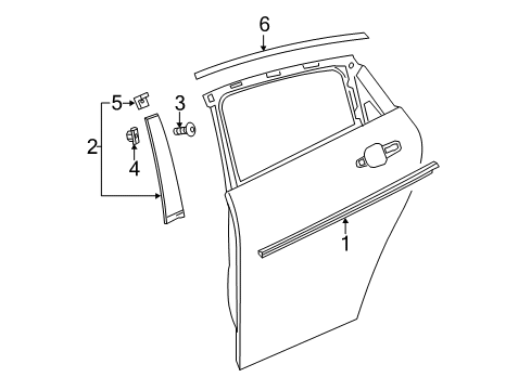 2020 Buick Regal TourX Exterior Trim - Rear Door Diagram