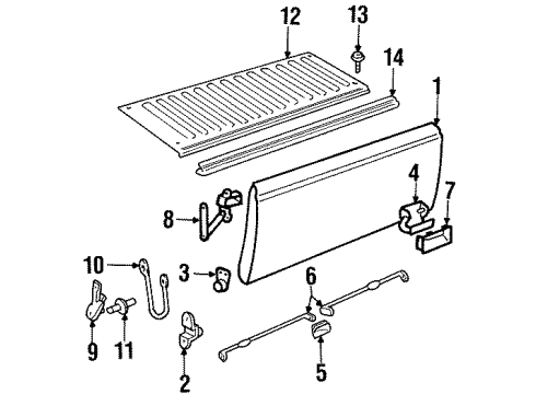 1990 GMC C3500 Tail Gate Diagram