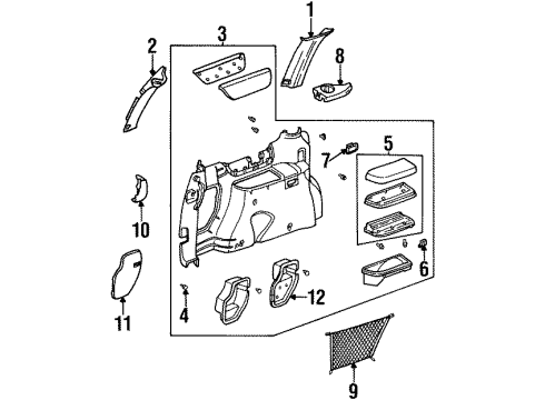 2000 Oldsmobile Silhouette Interior Trim - Side Panel Diagram