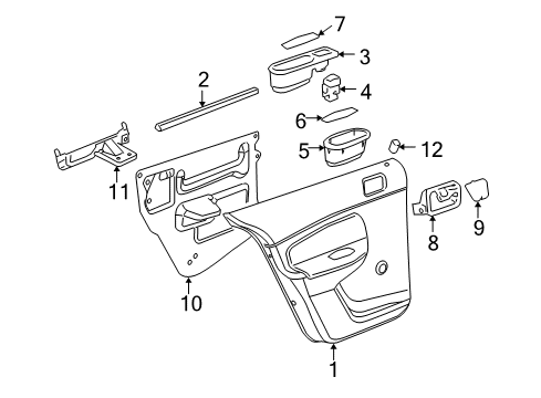 2005 Chevy Cobalt Interior Trim - Rear Door Diagram