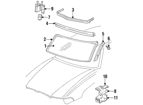 1994 Buick LeSabre Windshield Glass Diagram