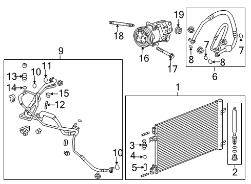 2017 Buick Verano A/C Condenser, Compressor & Lines Diagram