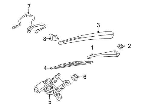 2012 Cadillac SRX Lift Gate - Wiper & Washer Components Diagram