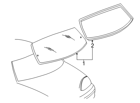 2007 Pontiac Grand Prix Back Glass, Reveal Moldings Diagram
