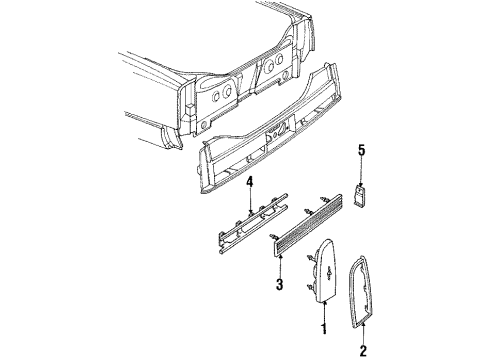 1986 Oldsmobile 98 Tail Lamps, Backup Lamps, License Lamps Diagram
