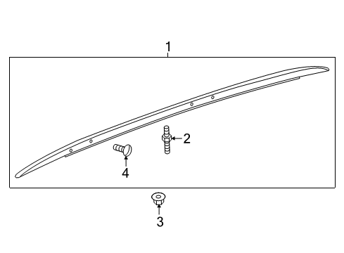 2022 Cadillac XT5 Exterior Trim - Roof Diagram