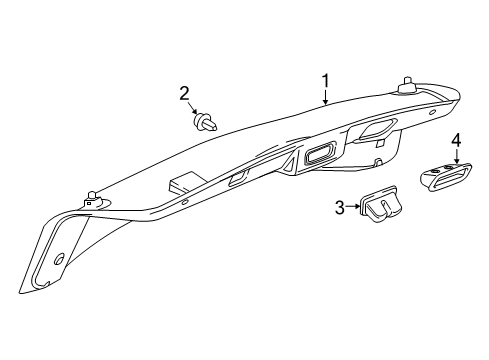 2018 Cadillac CT6 Interior Trim - Trunk Lid Diagram