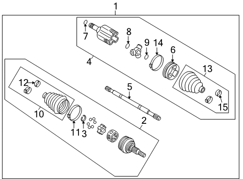 2005 Pontiac Montana Drive Axles - Front Diagram