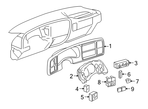 2006 Chevy Silverado 1500 Cluster & Switches Diagram
