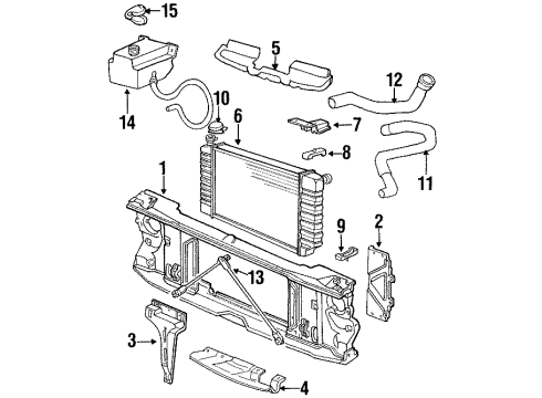 1992 Chevy C2500 Upper Hose Diagram for 15659488