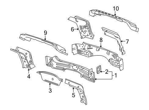 2012 Cadillac SRX Rear Body Diagram