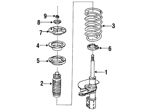 1994 Pontiac Grand Am Struts & Suspension Components - Front Diagram
