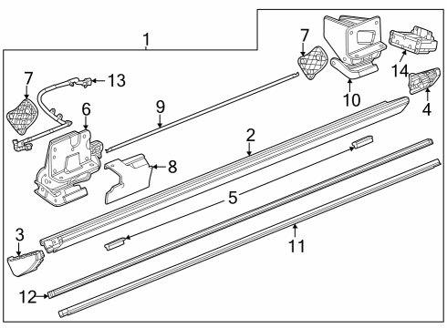 2023 GMC Sierra 2500 HD Running Board Diagram