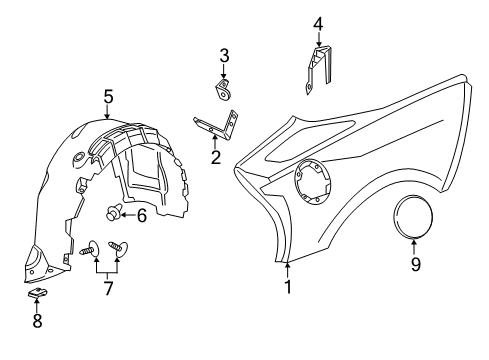 2017 Chevy Corvette Quarter Panel & Components Diagram