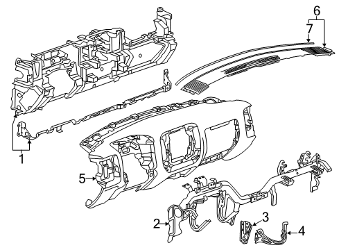 2016 Chevy Silverado 2500 HD Cluster & Switches, Instrument Panel Diagram