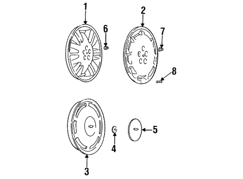 1998 Chevy Monte Carlo Wheel Covers & Trim Diagram