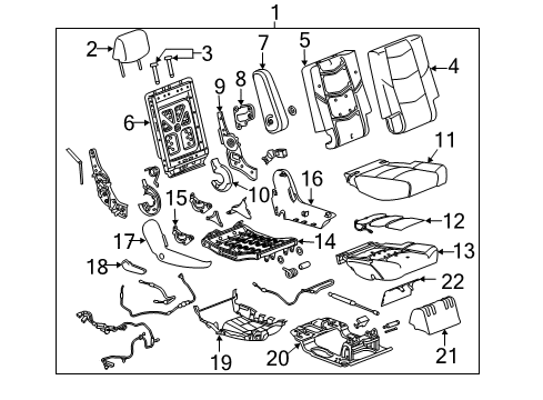 2017 GMC Yukon Second Row Seats Diagram