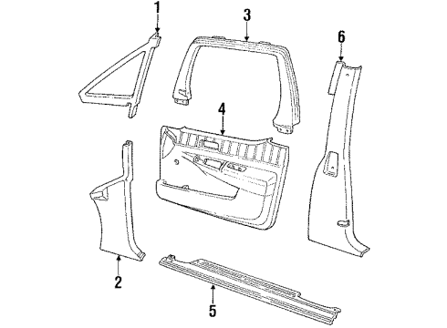 1995 Pontiac Trans Sport Door Trim, Medium Beige, Front Driver Side Diagram for 10257741