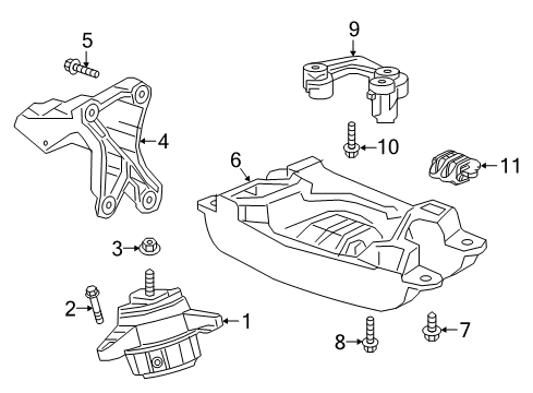 2017 Cadillac CT6 Mount Bracket, Passenger Side Diagram for 23221618