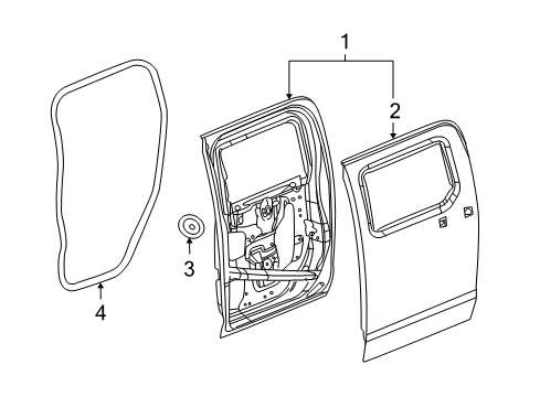 2010 Hummer H3T Rear Door Diagram