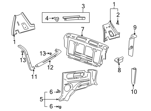 2002 Chevy Tracker Rear Compartment Diagram for 30023333