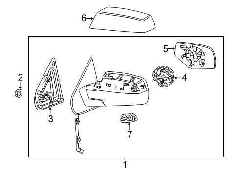 2016 Chevy Silverado 2500 HD Outside Mirrors Diagram