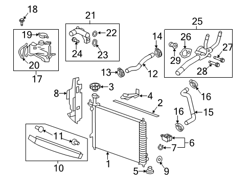 2012 GMC Acadia Radiator & Components Diagram