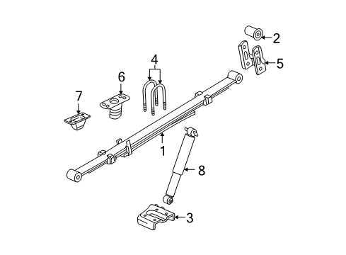 2012 GMC Canyon Rear Suspension Components, Stabilizer Bar Diagram
