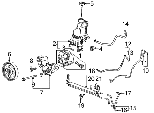 2024 GMC Sierra 3500 HD Power Steering Pump Diagram for 84983791