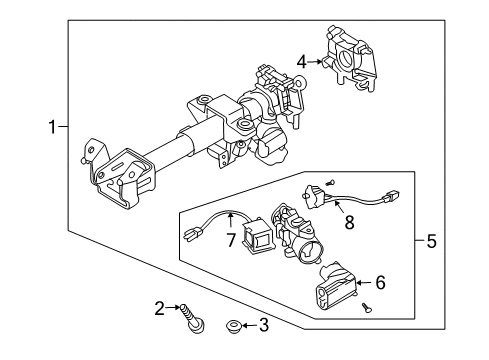 2010 Pontiac G3 Steering Column Assembly Diagram