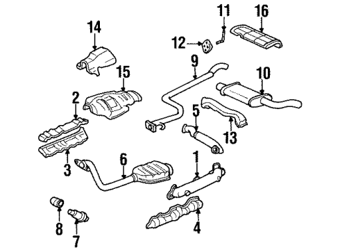 1998 Chevy Monte Carlo Exhaust Components, Exhaust Manifold Diagram