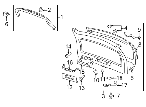 2012 GMC Acadia Interior Trim - Lift Gate Diagram