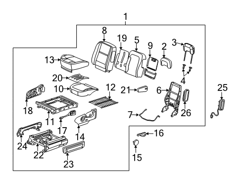 2005 Saturn Relay Front Seat Components Diagram
