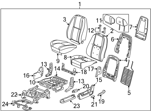2013 Chevy Silverado 1500 Front Seat Components Diagram