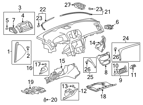 2017 Buick Regal Cluster & Switches, Instrument Panel Diagram