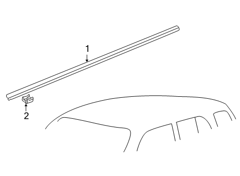 2000 Chevy Tracker Drip Molding, Passenger Side Diagram for 30021356