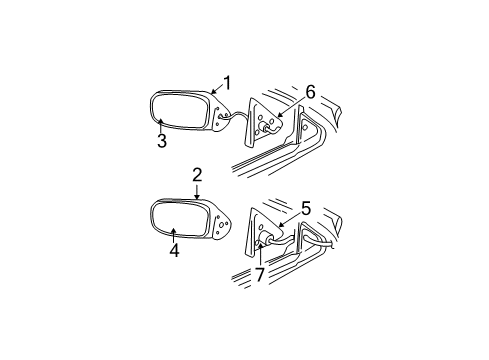 1999 Chevy Cavalier Outside Mirrors Diagram