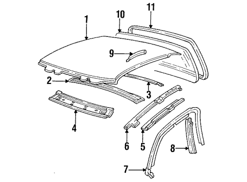 1997 Buick Skylark Weatherstrip, Driver Side Diagram for 22583901