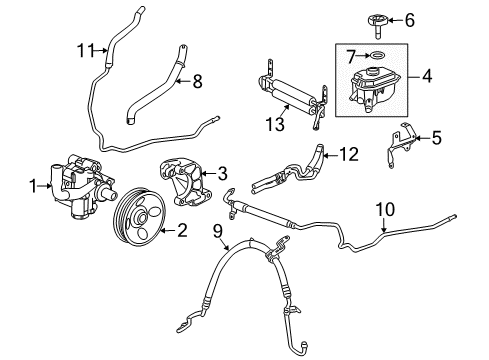 2011 Cadillac SRX P/S Pump & Hoses, Steering Gear & Linkage Diagram