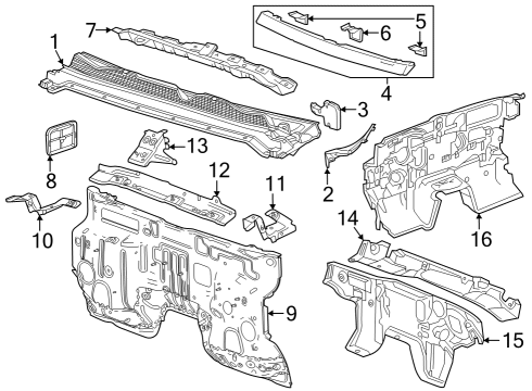 2023 GMC Canyon Cab Cowl Diagram